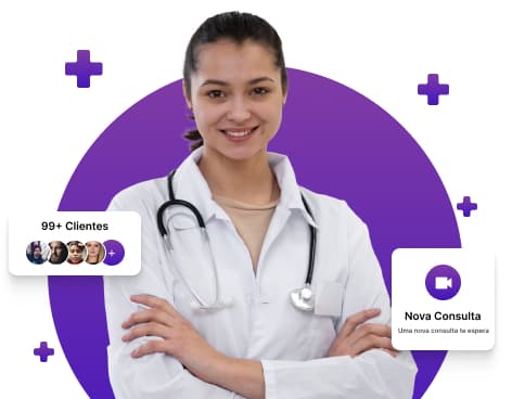 Funcionaria de clinica feliz